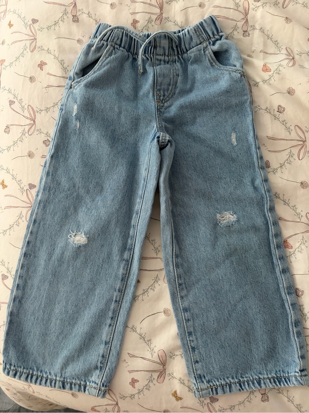 Zara Toddler Girl Light Blue Distressed Denim Jeans 5Y